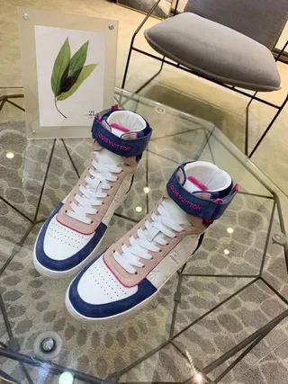 Louis Vuitton LV Trainer White Navy High-Top Color-Blocked Lifestyle Sneakers 5