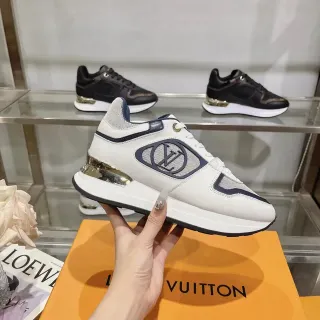 Louis Vuitton LV Trainer White Navy Monogrammed Oval Side Panel Mesh And Leather Upper Lifestyle Sneakers