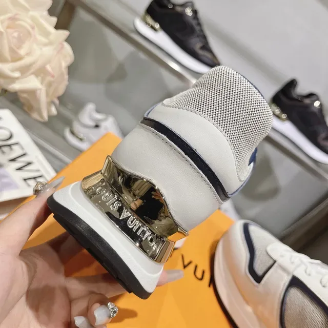 Louis Vuitton LV Trainer White Navy Monogrammed Oval Side Panel Mesh And Leather Upper Lifestyle Sneakers 4