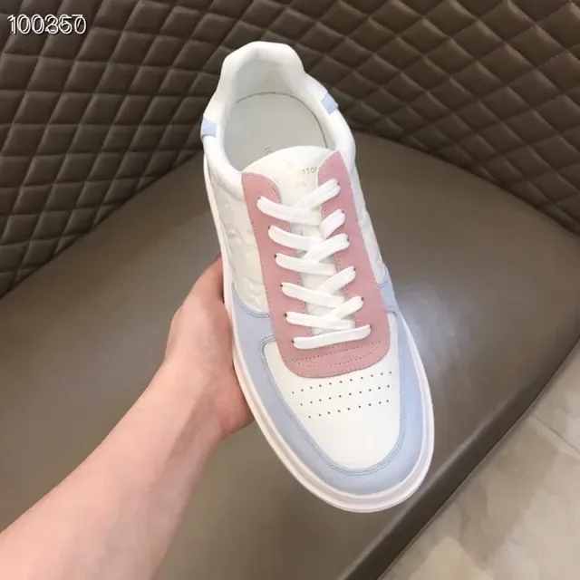 Louis Vuitton LV Trainer White Pink Color-Blocked Embossed Monogram Lifestyle Sneakers 3