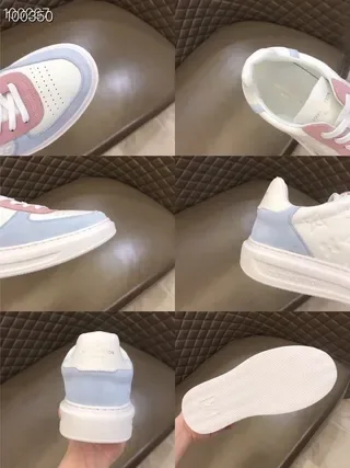 Louis Vuitton LV Trainer White Pink Color-Blocked Embossed Monogram Lifestyle Sneakers 4