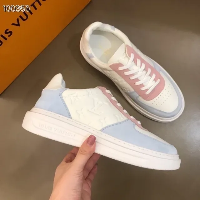 Louis Vuitton LV Trainer White Pink Color-Blocked Embossed Monogram Lifestyle Sneakers 6