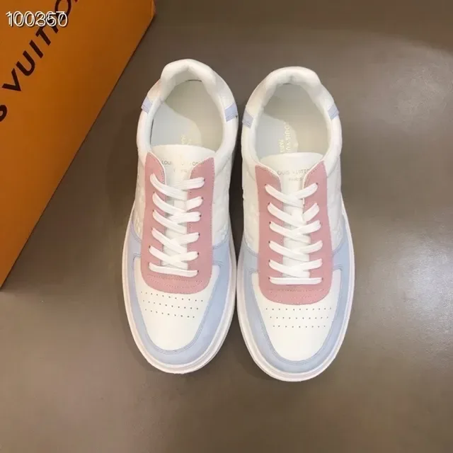Louis Vuitton LV Trainer White Pink Color-Blocked Embossed Monogram Lifestyle Sneakers 9
