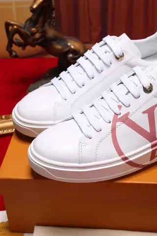 Louis Vuitton LV Trainer White Pink Low-Top Leather Upper Lifestyle Sneakers 3
