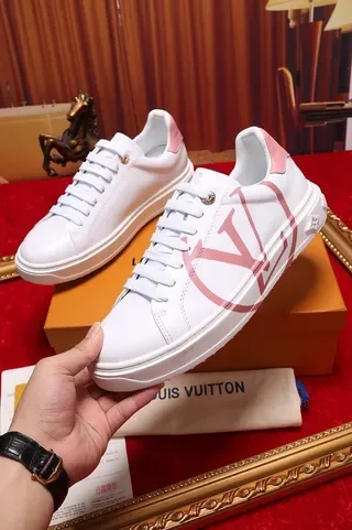 Louis Vuitton LV Trainer White Pink Low-Top Leather Upper Lifestyle Sneakers 4