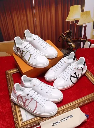 Louis Vuitton LV Trainer White Pink Low-Top Leather Upper Lifestyle Sneakers 6