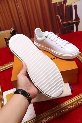 Louis Vuitton LV Trainer White Pink Low-Top Leather Upper Lifestyle Sneakers 7