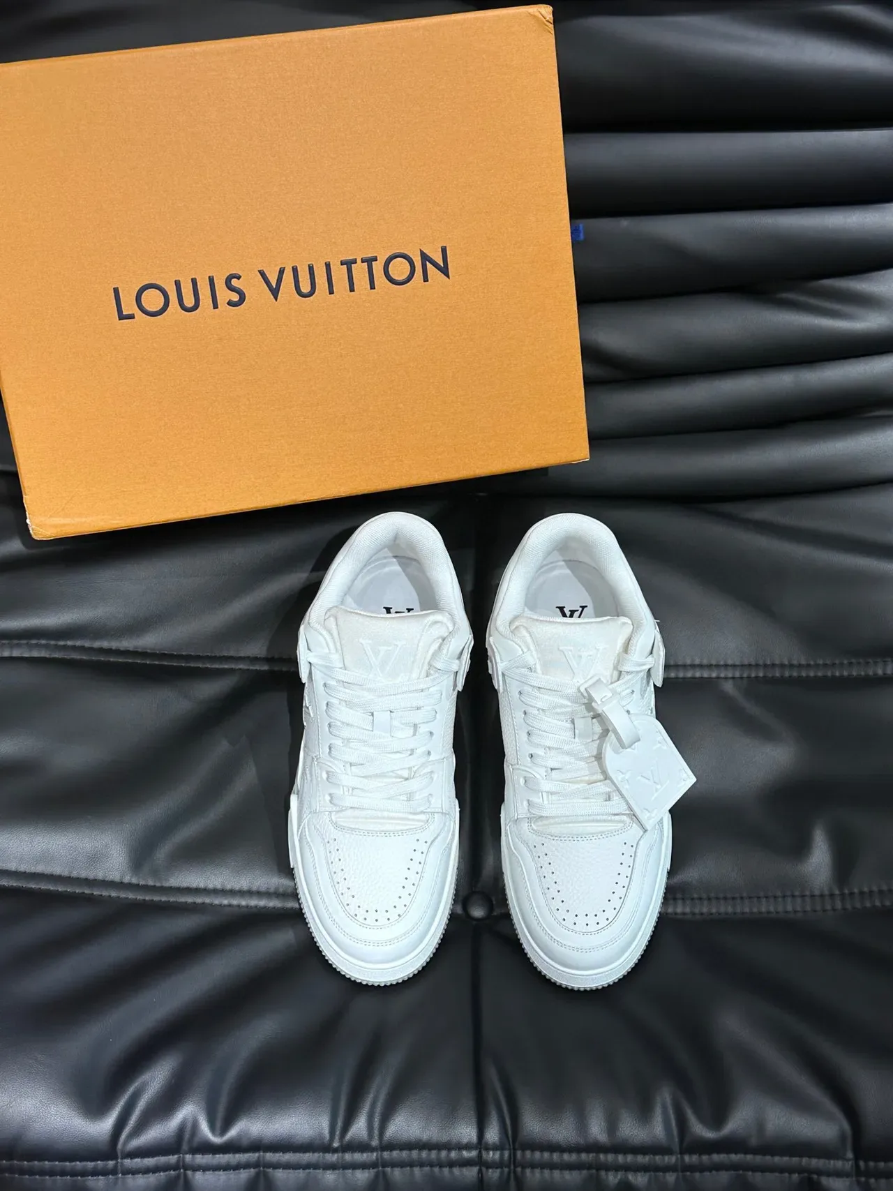 Louis Vuitton LV Trainer White Silver Monogrammed Side Panel Sculpted Layered Midsole Lifestyle Sneakers 2