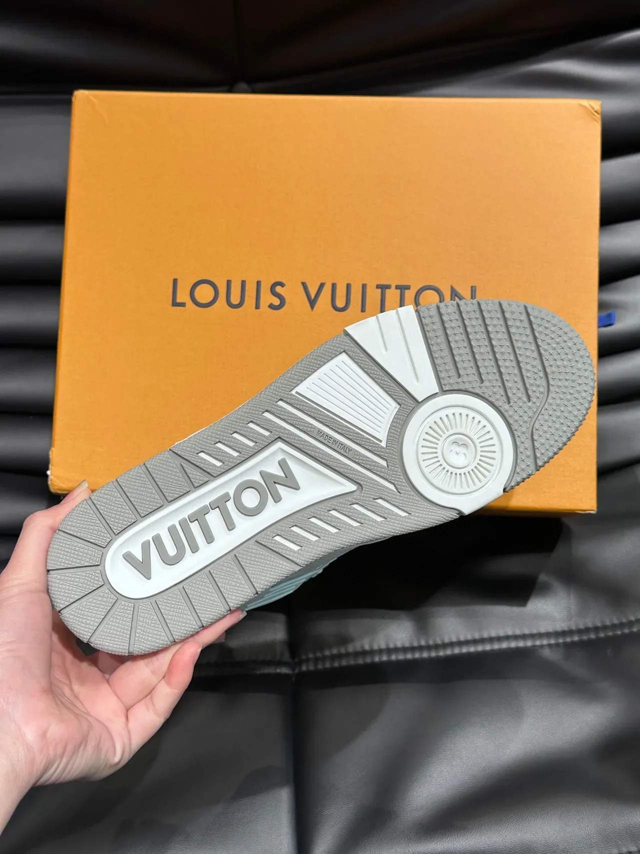 Louis Vuitton LV Trainer White Silver Monogrammed Side Panel Sculpted Layered Midsole Lifestyle Sneakers 9