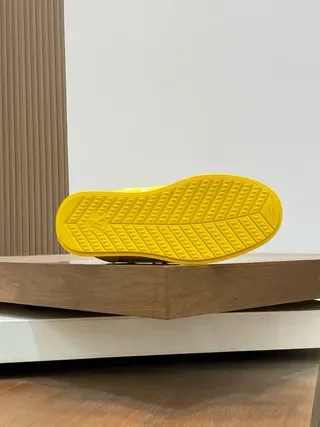 Louis Vuitton LV Trainer Yellow Brown Monogram-Printed Leather Low-Top Lace-Up Lifestyle Sneakers 3