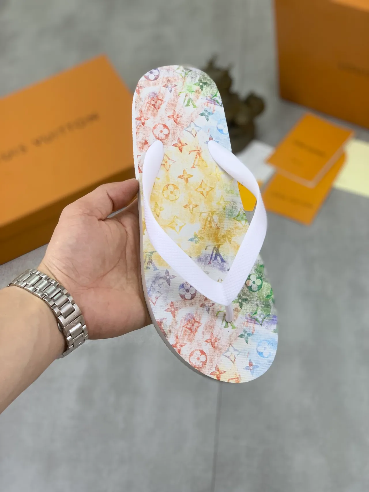 Louis Vuitton Monogram and Graphic Print Slippers 23