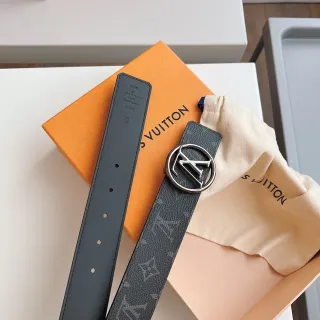 Louis Vuitton Monogram গাঢ় ধূসর চামড়ার বেল্ট