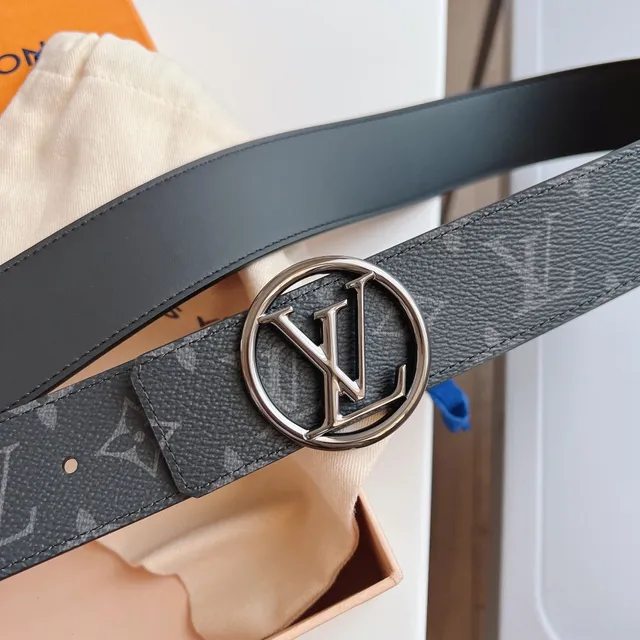 Louis Vuitton Monogram Belt Dark Gray Leather Belt 2