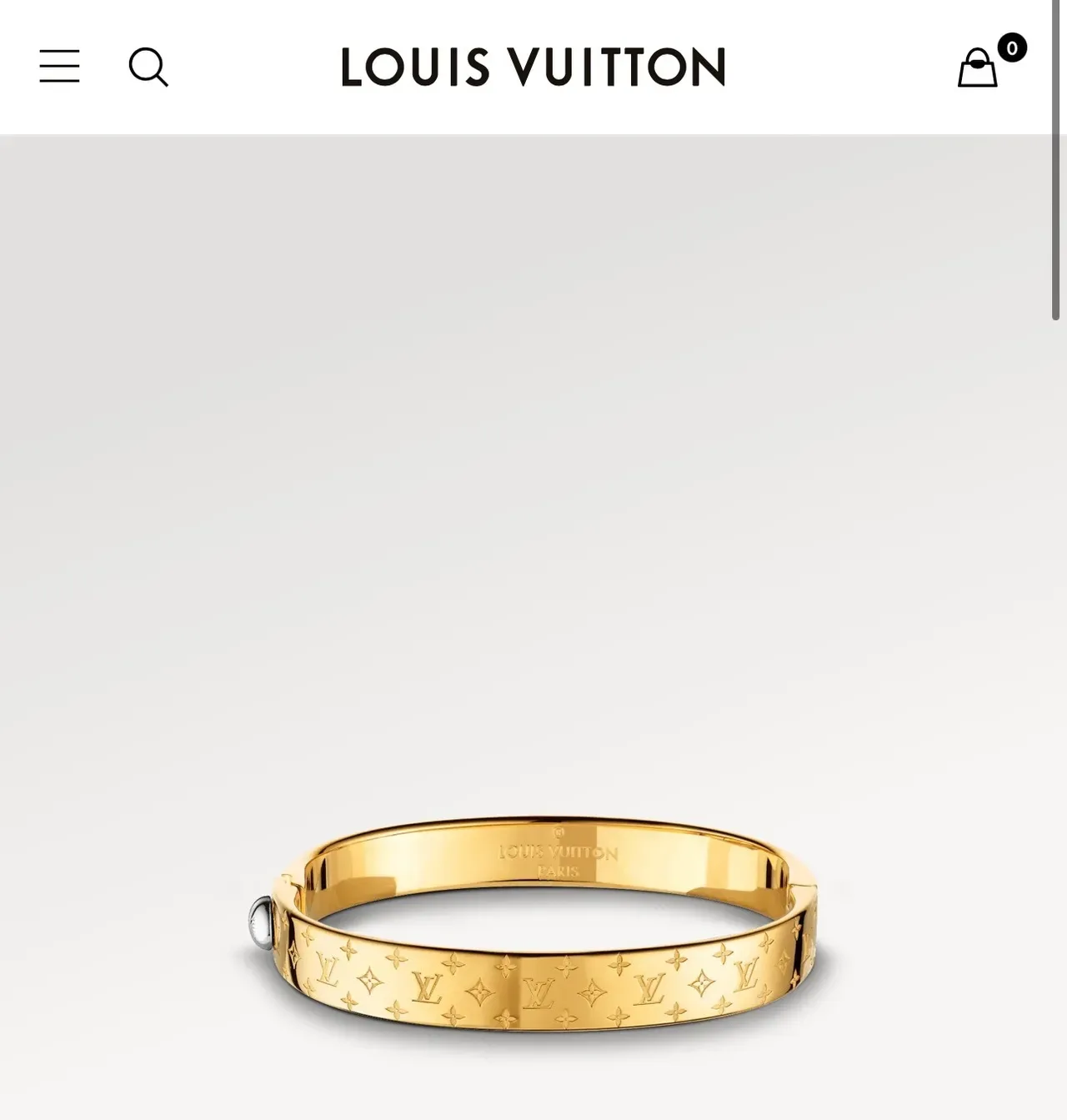 Louis Vuitton Monogram Bracelet Gold Hinged Bangle Bracelet 4