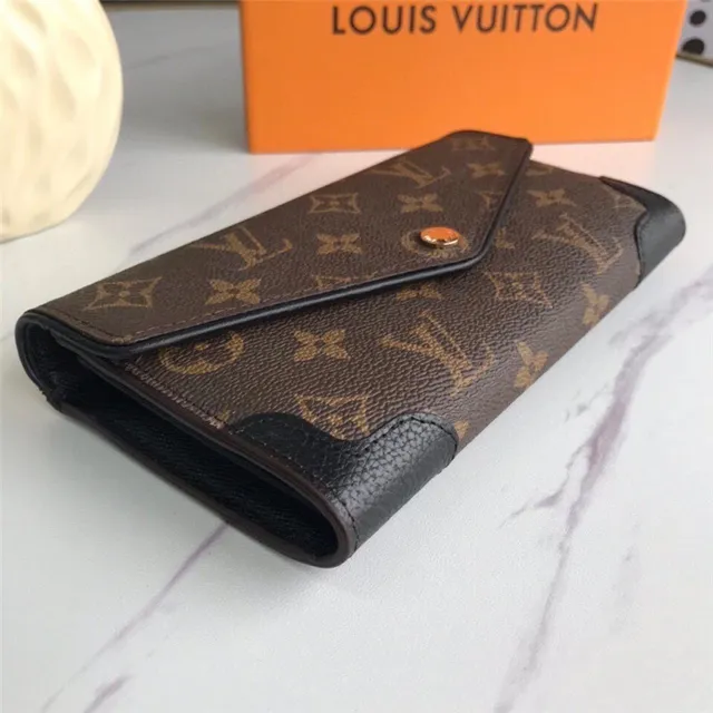 Louis Vuitton Monogram Canvas এবং লাল চামড়ার লম্বা ওয়ালেট 8