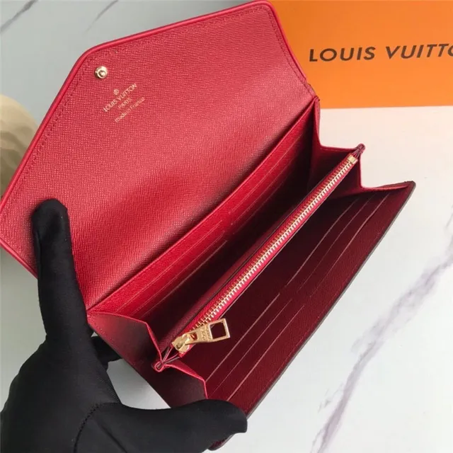 Louis Vuitton Monogram Canvas এবং লাল চামড়ার লম্বা ওয়ালেট 12