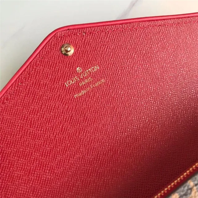 Louis Vuitton Monogram Canvas এবং লাল চামড়ার লম্বা ওয়ালেট 13