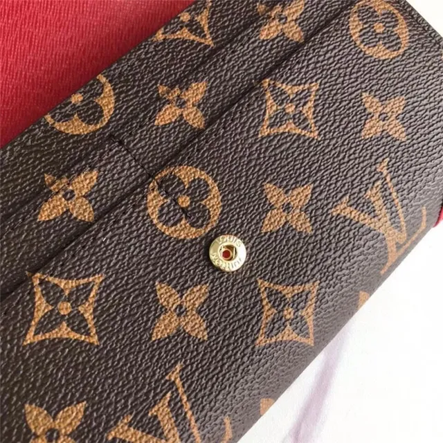 Louis Vuitton Monogram Canvas এবং লাল চামড়ার লম্বা ওয়ালেট 14