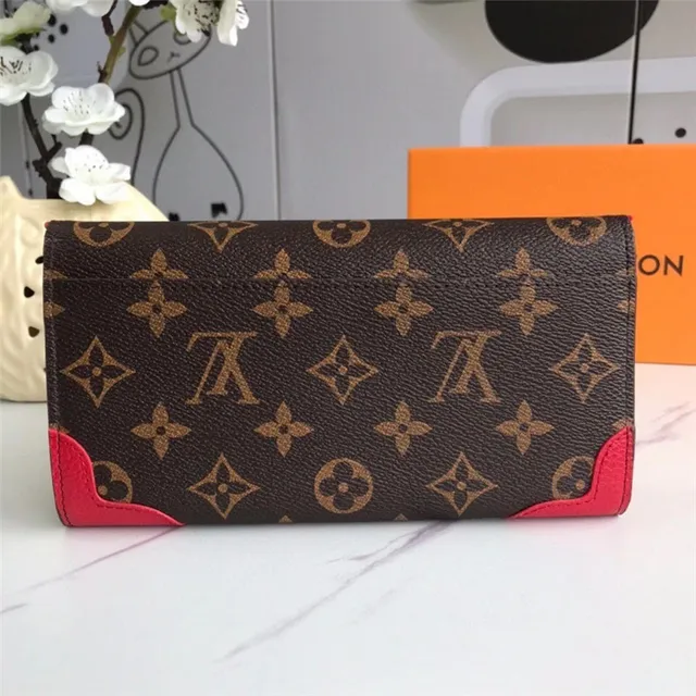 Louis Vuitton Monogram Canvas এবং লাল চামড়ার লম্বা ওয়ালেট 18