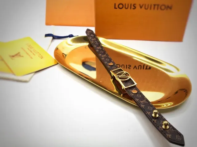 Louis Vuitton Monogram Canvas Circle Buckle Brown Gold Leather Belt 5