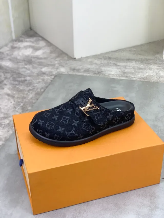 Louis Vuitton Monogram Canvas Gold Buckle Open-Back Mule Casual Shoe 4