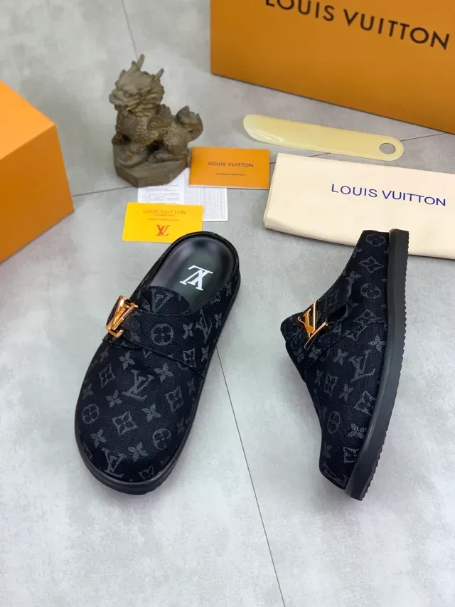 Louis Vuitton Monogram Canvas Gold Buckle Open-Back Mule Casual Shoe 5