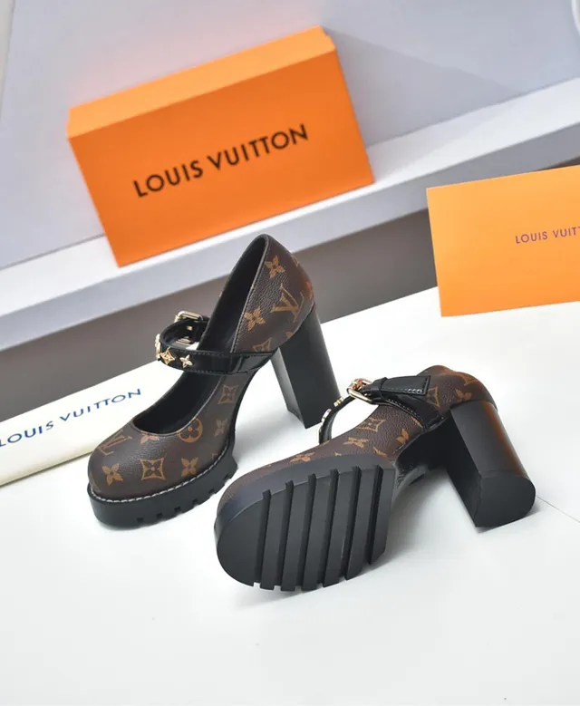 Louis Vuitton Monogram toile sangle patent Mary Jane chaussures 5