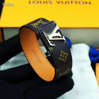 Louis Vuitton Monogram Canvas Wide Strap LV Buckle Leather Belt