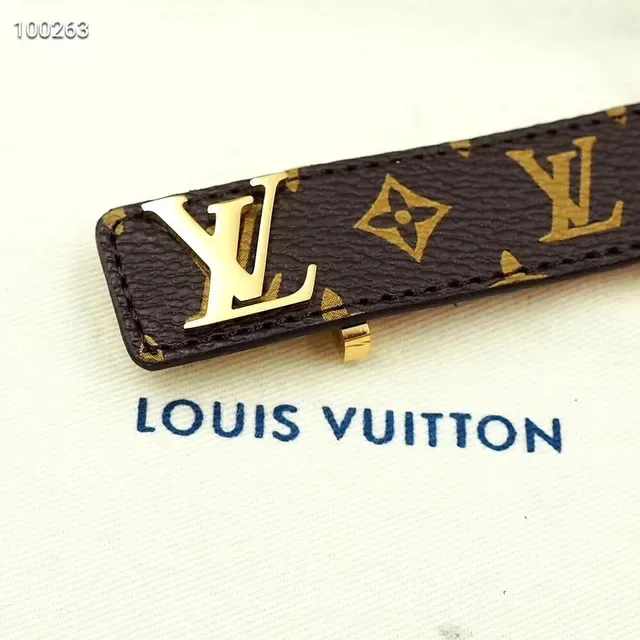 حزام جلدي لويس فيتون Monogram Canvas شريط عريض LV بكل 2