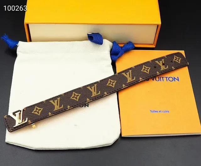 حزام جلدي لويس فيتون Monogram Canvas شريط عريض LV بكل 8