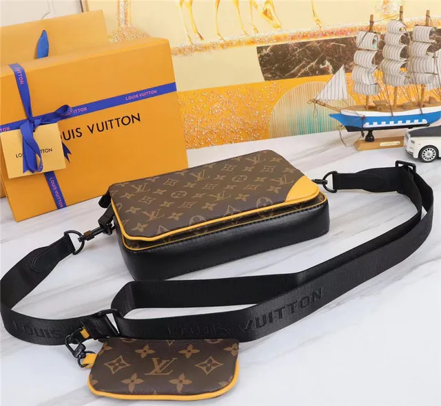Louis Vuitton Monogram Canvas Yellow Trim Messenger Bag 7