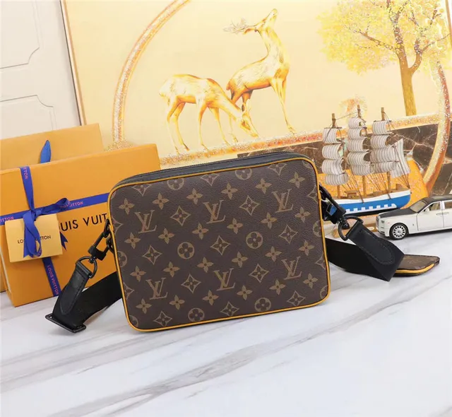 Louis Vuitton Monogram Canvas Yellow Trim Messenger Bag 8