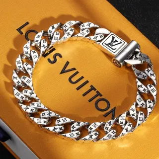 Louis Vuitton Monogram Chain Bracelet Silver-Tone Metal Bracelet