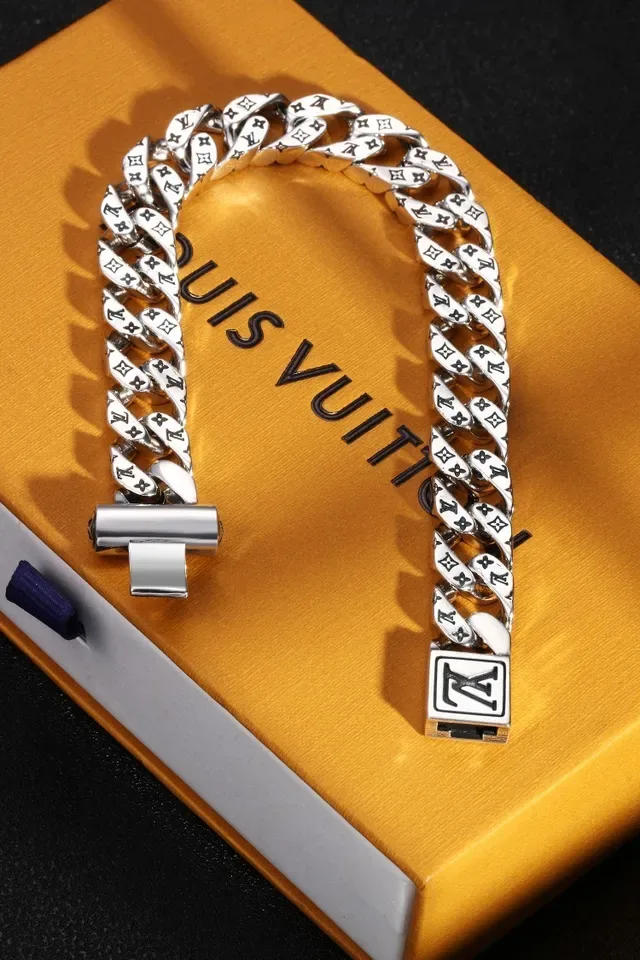 Louis Vuitton Monogram Chain Bracelet Silver-Tone Metal Bracelet 2