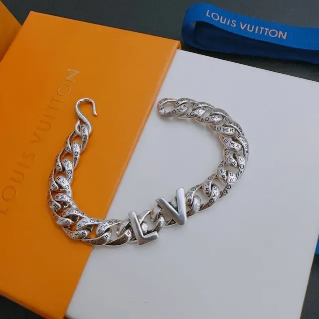 Louis Vuitton Monogram Chain Silver Bracelet 3