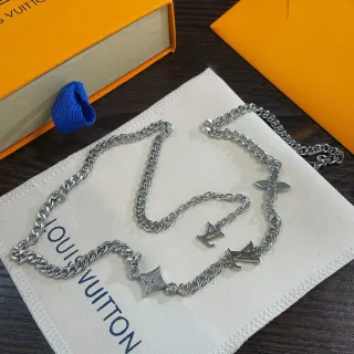 Louis Vuitton Monogram Chain Silver-Tone Necklace