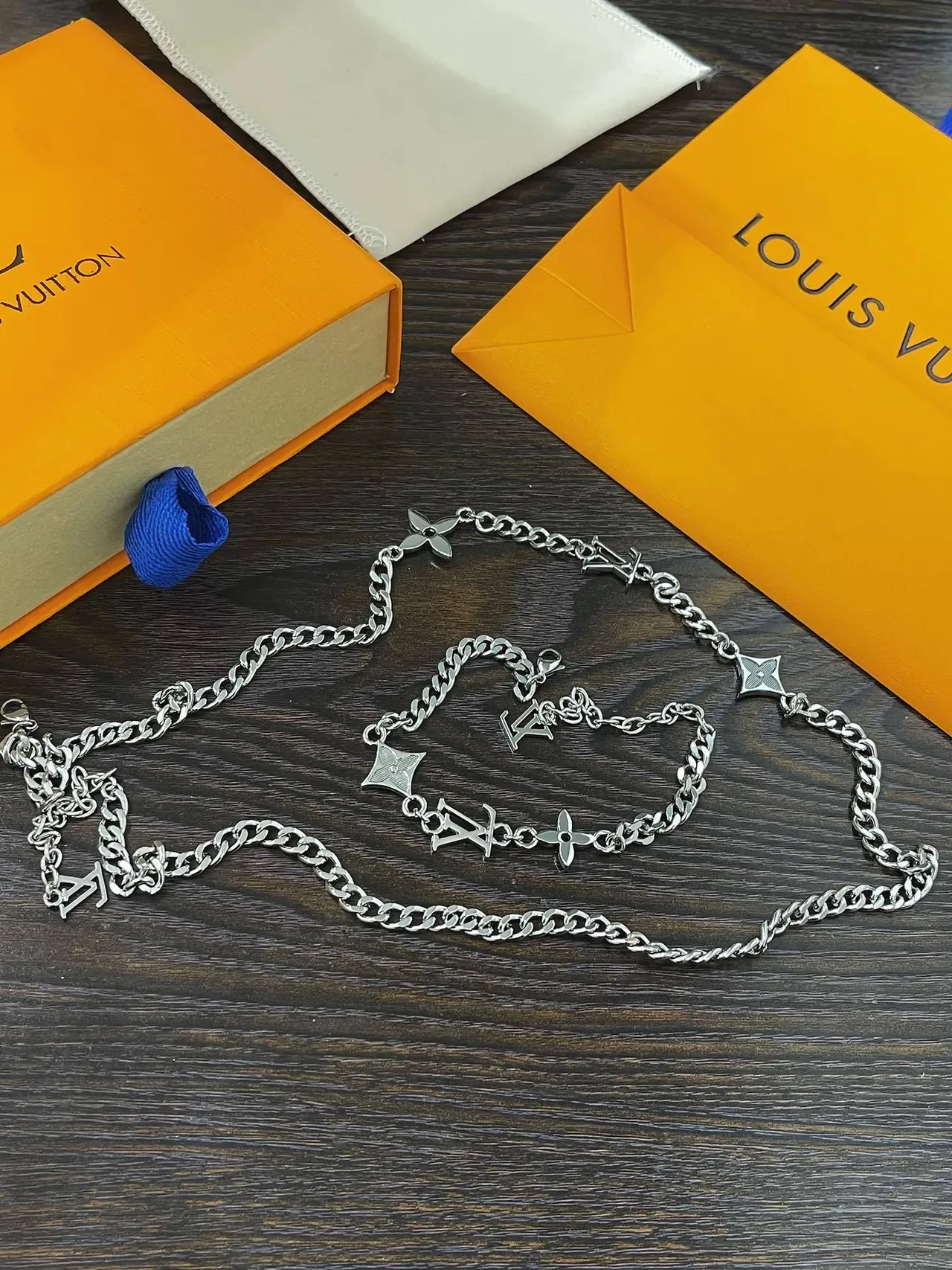 Louis Vuitton Monogram Chain Silver-Tone Necklace 2
