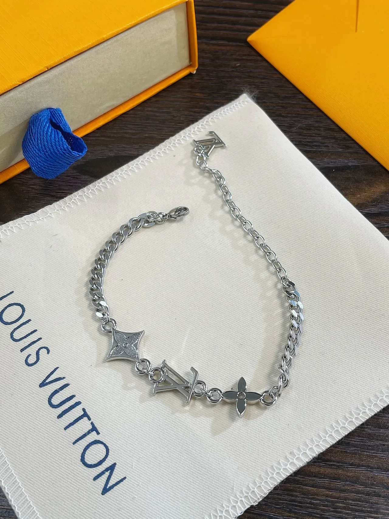 Louis Vuitton Monogram Chain Silver-Tone Necklace 4