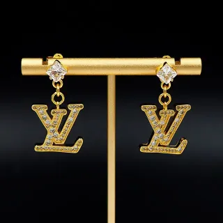 Louis Vuitton Monogram Crystal Pendant Earrings