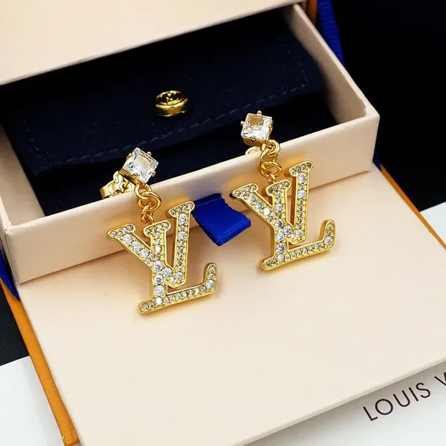 Louis Vuitton Monogram Crystal Pendant Earrings 4