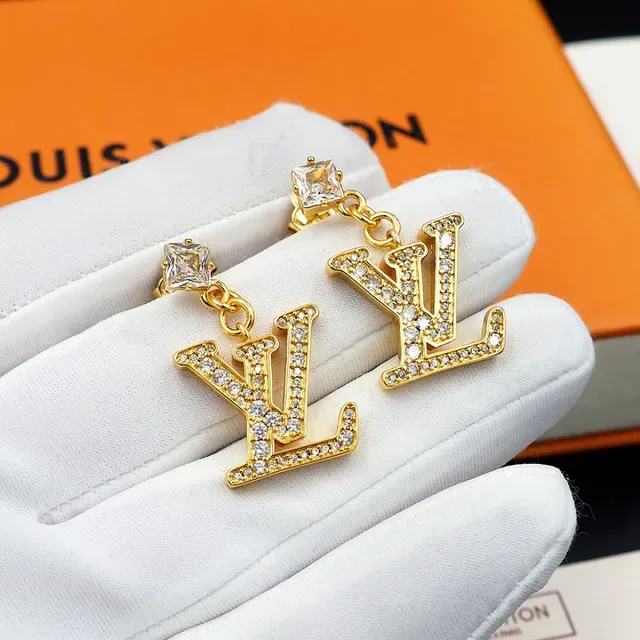 Louis Vuitton Monogram Crystal Pendant Earrings 6