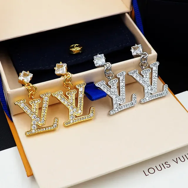 Louis Vuitton Monogram Crystal Pendant Earrings 7