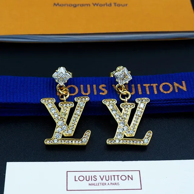 Louis Vuitton Monogram Crystal Pendant Earrings 8