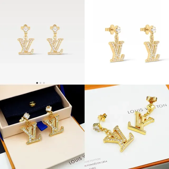 Louis Vuitton Monogram Crystal Pendant Earrings 9