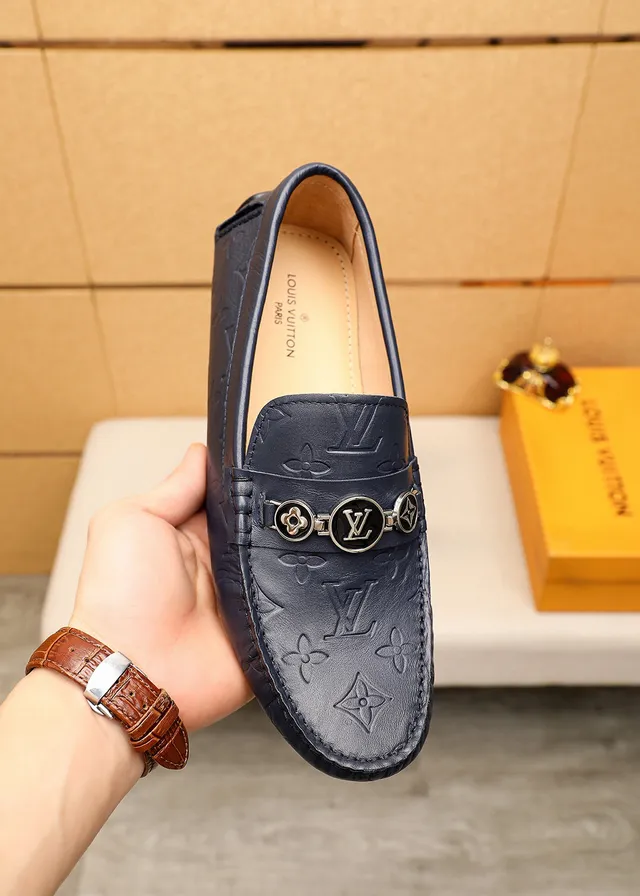Louis Vuitton Monogram-Embossed Leather Loafers 6
