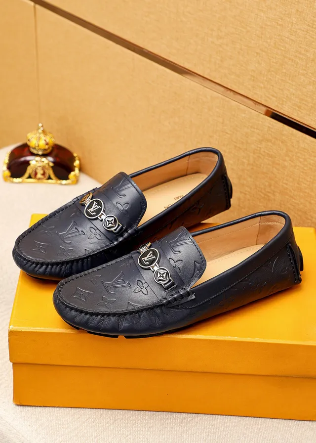 Louis Vuitton Monogram-Embossed Leather Loafers 7