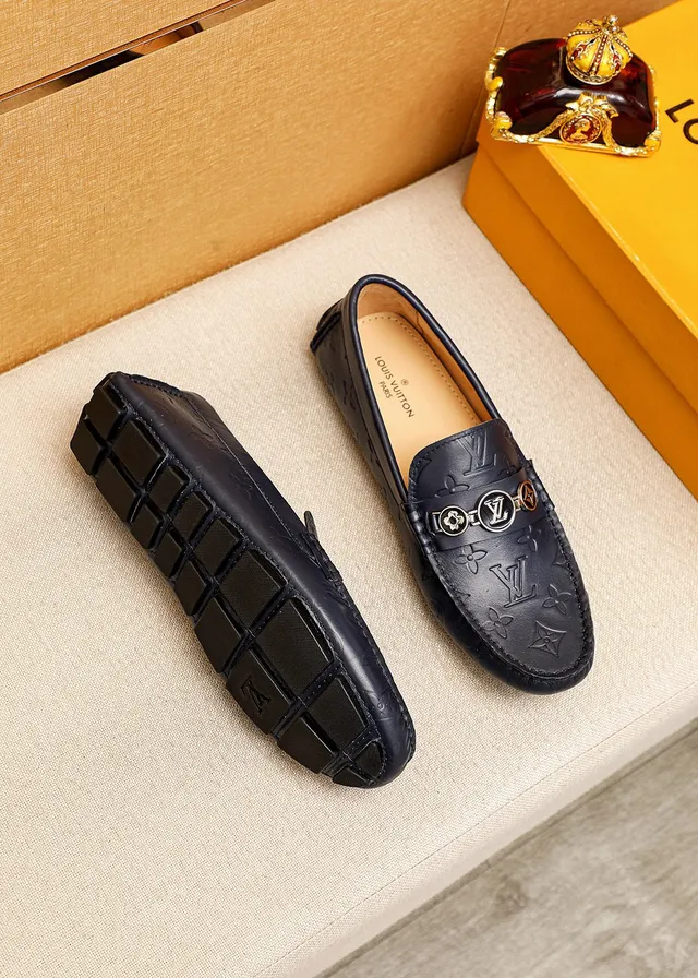 Louis Vuitton Monogram-Embossed Leather Loafers 8
