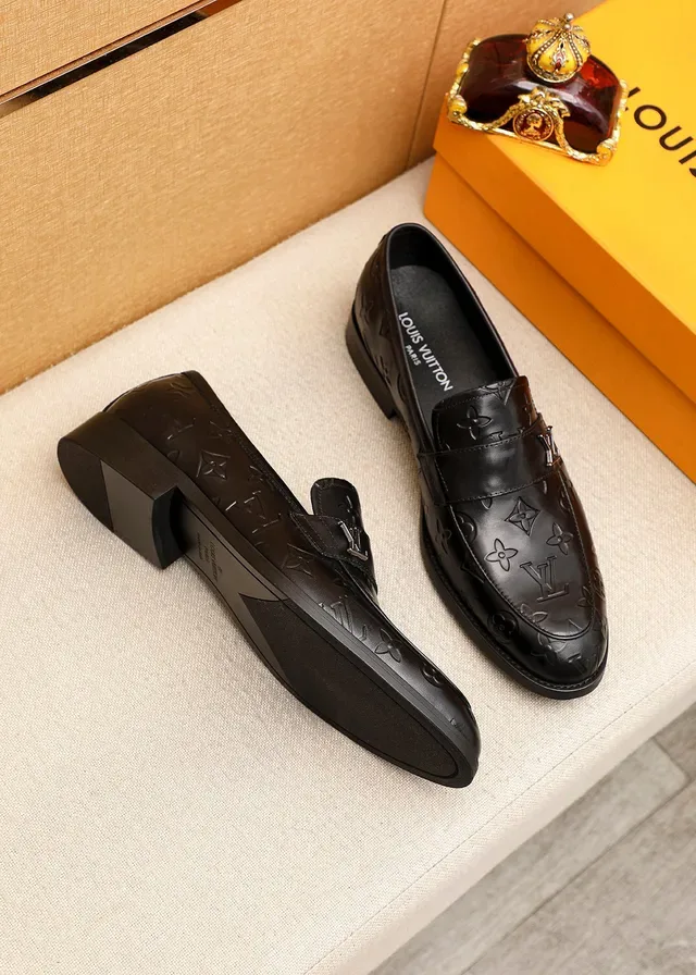Louis Vuitton Monogram Embossed Leather Penny Loafers 2