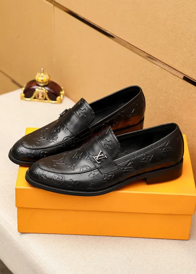 Louis Vuitton Monogram Embossed Leather Penny Loafers 3