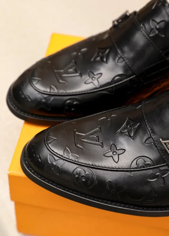 Louis Vuitton Monogram Embossed Leather Penny Loafers 5